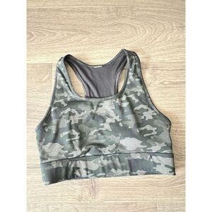 Fabletics On The Go Medium Impact Sports Bra Camo Size Medium Women's